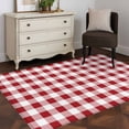 thumbnail image 1 of Non-Slip Rug Pad Rugs Red Pink and White Plaid Rectangle Area Rugs 2.7x5Ft Soft Carpet Pads for Living Room Kids Room, Pastoral Farm Style, 1 of 9