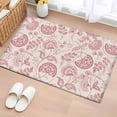 thumbnail image 1 of Non-Slip Rug Pad Rugs Retro Flower Leaves Pattern Rectangle Area Rugs 2x3Ft Soft Carpet Pads for Living Room Kids Room, Pastoral Ethnic Floral on Burlap, 1 of 9