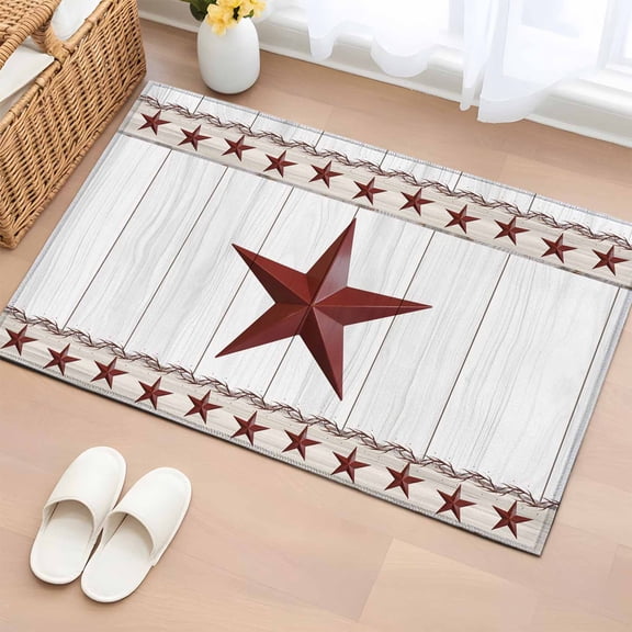 Non-Slip Rug Pad Rugs Rustic American Farm Stars Farmhouse Barn Rectangle Area Rugs 2x3Ft Soft Carpet Pads for Living Room Kids Room, Retro Wood Plank