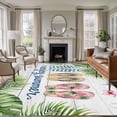 thumbnail image 1 of Non-Slip Rug Pad Rugs Summer Beach Tropical Leaves Rectangle Area Rugs 5x7Ft Soft Carpet Pads for Living Room Kids Room, Slippers on White Plank, 1 of 9
