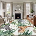 thumbnail image 1 of Non-Slip Rug Pad Rugs Summer Giraffe Tiger Zebra Palm Leaf Rectangle Area Rugs 5x7Ft Soft Carpet Pads for Living Room Kids Room, Tropical Plant, 1 of 9