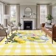 thumbnail image 1 of Non-Slip Rug Pad Rugs Summer Lemons Glass Cup Rectangle Area Rugs 5x7Ft Soft Carpet Pads for Living Room Kids Room, Yellow White Check, 1 of 9