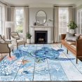 thumbnail image 1 of Non-Slip Rug Pad Rugs Summer Sea Turtle Ocean Coral Starfish Rectangle Area Rugs 5x7Ft Soft Carpet Pads for Living Room Kids Room, Blue Wood Grain, 1 of 9