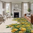 thumbnail image 1 of Non-Slip Rug Pad Rugs Summer Spring Watercolor Lemon Rectangle Area Rugs 5x7Ft Soft Carpet Pads for Living Room Kids Room, Fruit Green Leaves on Linen, 1 of 9