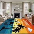 thumbnail image 1 of Non-Slip Rug Pad Rugs Summer Watercolor Seaside Palm Trees Seagull Rectangle Area Rugs 5x7Ft Soft Carpet Pads for Living Room Kids Room, Seasonal Vacation, 1 of 9