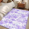 thumbnail image 1 of Non-Slip Rug Pad Rugs Watercolor Purple Flowers Botanical Rectangle Area Rugs 3x5Ft Soft Carpet Pads for Living Room Kids Room, Abstract Floral Painting Art, 1 of 9