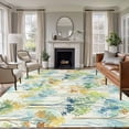 thumbnail image 1 of Non-Slip Rug Pad Rugs Watercolor Tree Texture Rectangle Area Rugs 5x7Ft Soft Carpet Pads for Living Room Kids Room, Abstract Trees Leaves on Light Yellow, 1 of 9