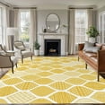 thumbnail image 1 of Non-Slip Rug Pad Rugs Yellow Bohemian Geometric Texture Rectangle Area Rugs 5x7Ft Soft Carpet Pads for Living Room Kids Room, Abstract Moroccan Pattern, 1 of 9