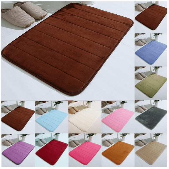 Non Slip Rugs Vanity & Toilet Base Extra Soft Solid Color Floor Carpet Machine Washable Outdoor Home Decor Accessories - Coffee(24" x 17")