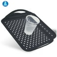 thumbnail image 1 of Non Slip Serving Tray With Handles - Regular Size 2pc - Rubber Silicone Grip Anti Spill Plastic Food Carrying Tray - For TV Dinners, Breakfast, Bed & Lap Serving, Coffee Tables, Parties, 1 of 8