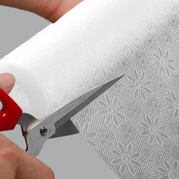 Non-Slip Shelf Liner, PVC Cabinet Drawer Liner, Washable Reusable Kitchen Cabinet Refrigerator Pantry Shelf Mat, Easy to Cut Protective Liner for Shelves, Drawers, Closets and Storage Organization
