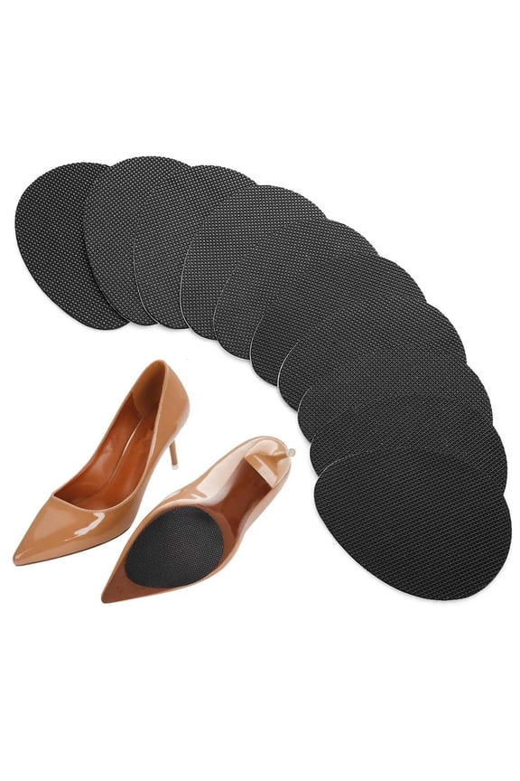 Non Slip Shoe Pads for Bottom of Shoes,Anti Slip Shoe Grips on Bottom of Shoes,Shoe Grips for Heels Anti Slip,Black Silica Gel Shoe Sole Protector for Womens High Heels(3.5"x2.5",6 Pcs Black)