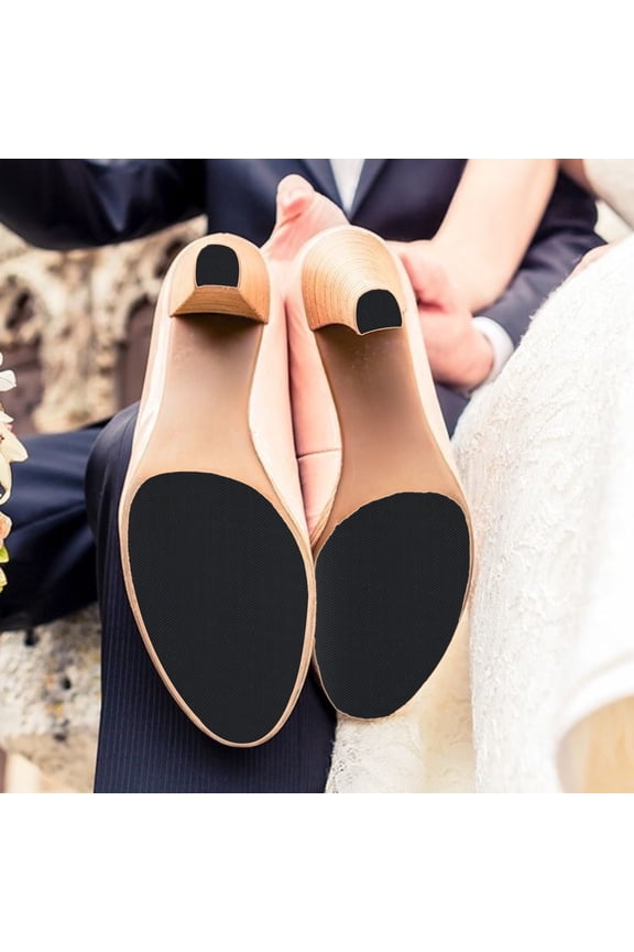 Non-Slip Shoe Sole Protector Tape - PVC Anti-Slip Grip Pad for Smooth Leather & Plain Weave Soles, Wavy & Diamond Texture, Ultra-Thin Durable (2-Pack) with Adhesive Aid & Gloves, Easy Application