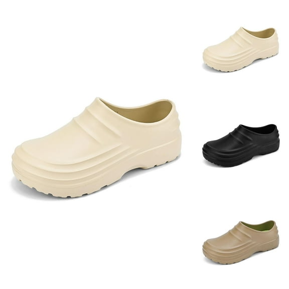 Non-Slip Shoes for Men and Women-Oil Resistant Waterproof Chef Shoes with Rubber Anti-Skid Sole, Comfortable Work Mules & Clogs for Restaurant, Nursing, and Industrial Use Kitchen Shoes