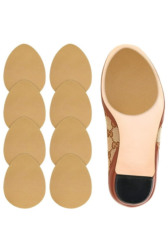 Non-Slip Shoes Pads Adhesive Shoe Sole Protectors, High Heels Anti-Slip Shoe Grips (Beige - 4 Pairs)