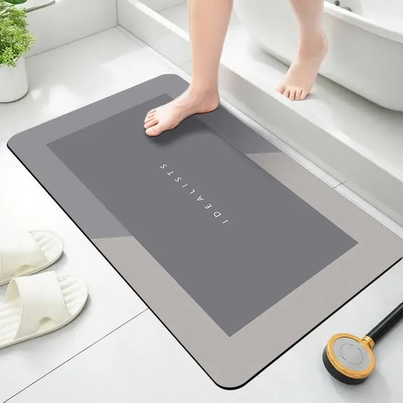Non Slip Shower Mat, Anti Slip Bath Mat, Quick Drying Bath Tub Mats, Foot Scrubber Mat, Anti Slip Mat for Tub, Floor, Bathroom, Home, Kitchen, Hotel-Gray