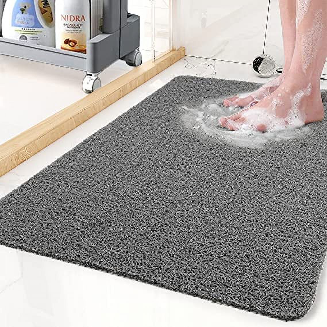NonSlip Shower Mat, Bathtub Mat Without Suction Cups, Loofah Bath Mat