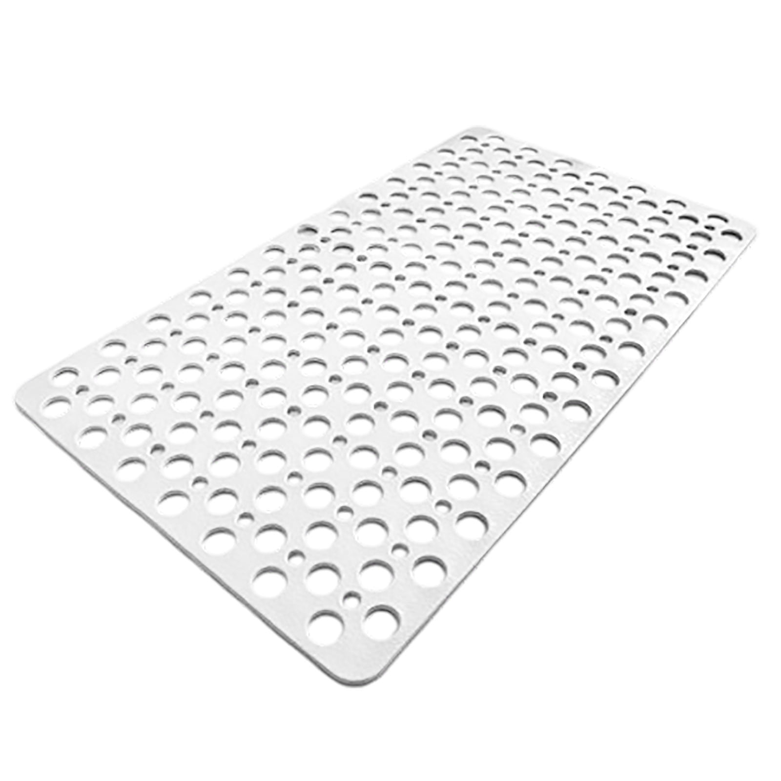 Non- Shower Mat for Elderly, TPE Rubber Bathtub Mat with Drain Holes | Anti-Skid Bath Tub Floor Mat for Walk-in Showers, Bathroom & Kitchen Safety Accessories, (White,27.5"x15")