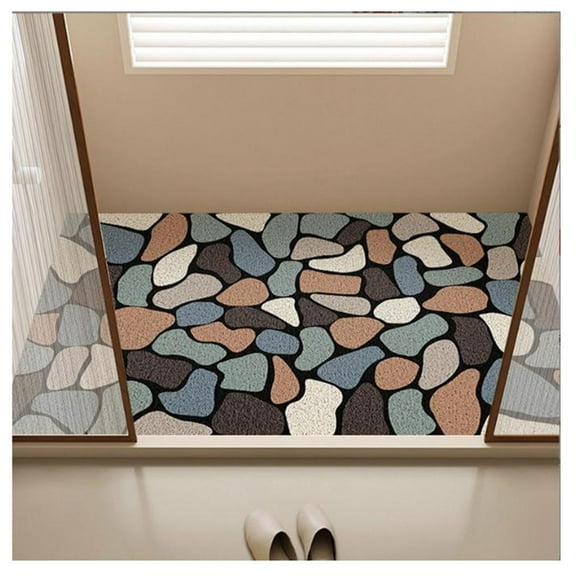 Non Slip Shower Mat,Loofah Shower Mat Bath Mat with Drain Holes,PVC Hollow Bathroom Floor Mat,Quick Drying for Inside Shower