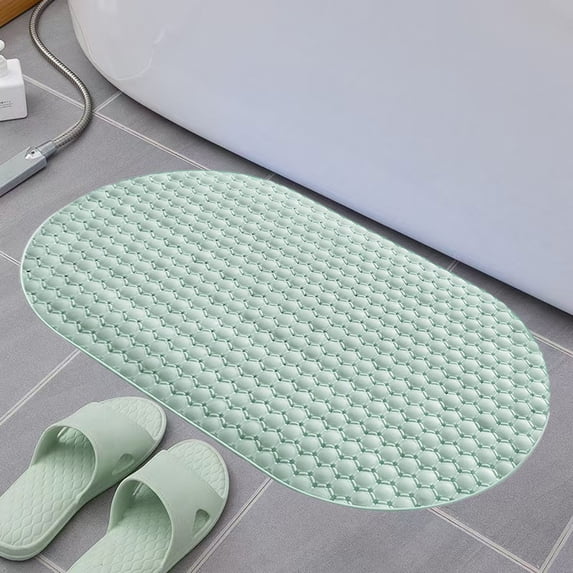 Non-Slip Shower Mat with Suction Cups | Bathroom Floor Mat for Tub & Shower | Anti-Fall Massage Foot Pad for Elderly & Kids | TPE Plastic Drainage Mat for Wet Rooms