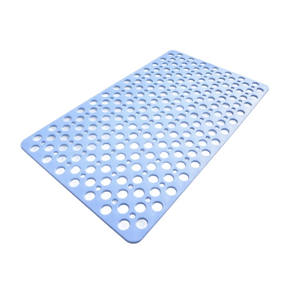 Non-Slip Shower Mat with Drain Holes, Anti-Slip Bath Mat for Wet Floors, Quick Drying TPE Bathroom Mat, for Shower Tub Bathroom Floors (Blue,1pc)