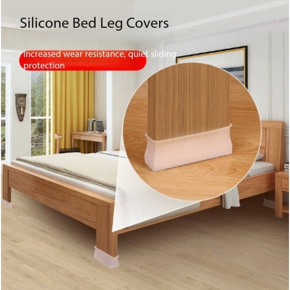 Non-Slip Silicone Bed Foot Covers - 8 Pack, Wear-Resistant Floor Protectors for Bed Legs