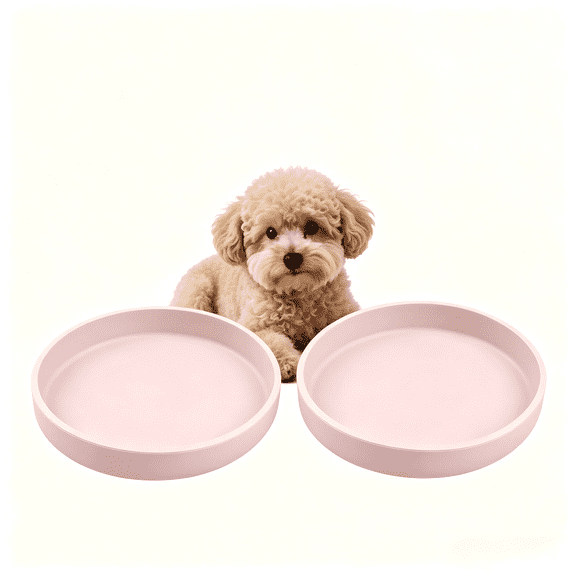 Silicone Pet Bowl Set, 2-Pack, 7-Inch Wide Shallow Design for Cats & Dogs, Whisker-Friendly, Non-Slip Base, For Wet & Dry Food