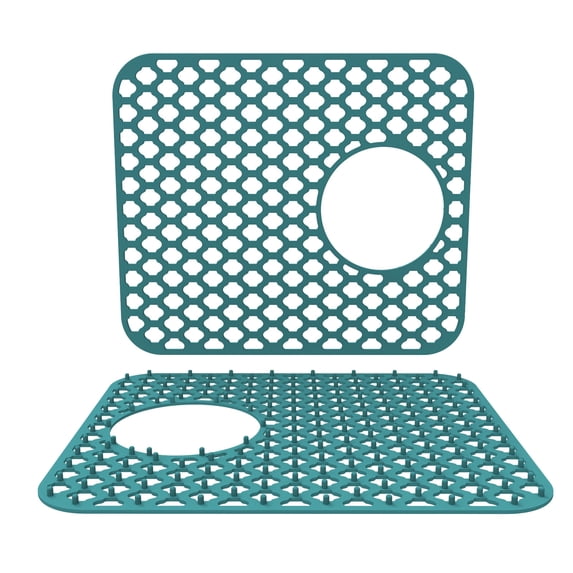 Non-Slip Silicone Kitchen Sink Protector Mat,Folding Heat-Resistant Grid Mat For Porcelain Sink Bottom,Anti-Scratch Filter Pad,Black,Sink Mats,Kitchen Accessories,Protective Mats,Green,1PC
