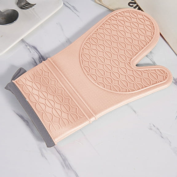 Non-Slip Silicone Oven Gloves-Heat Up to 250°C Microwave & Baking Safe Blue Gray 11.8" x 7.4" Kitchen Protective Mitts