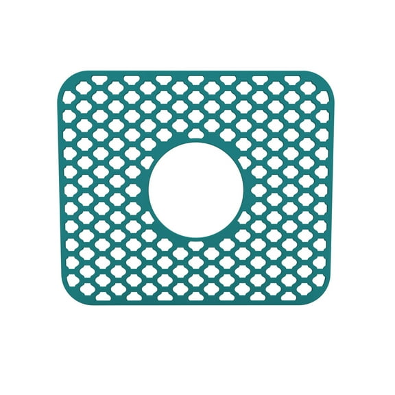 Non-Slip Silicone Sink Mat Protector Folding Kitchen Sink Liner for Stainless Steel & Porcelain Sinks Heat- (500°F) Raised Feet & Holes Dishwasher Safe 1-Pack