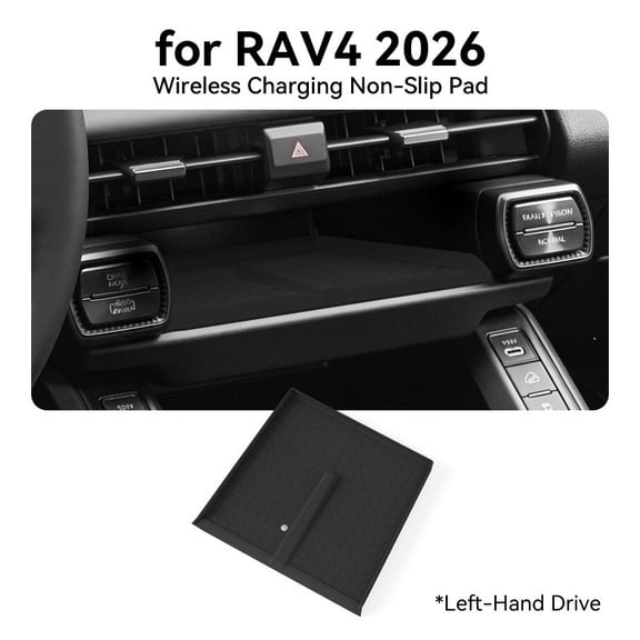 Non-Slip Silicone Wireless Charging Pad For Toyota RAV4 2026 Waterproof Phone Holder Mat Scratch Resistant Anti-Slip Car Interior Organizer Easy Install(Left-hand Drive)