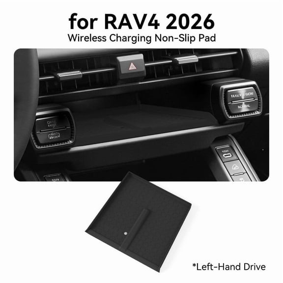 Non-Slip Silicone Wireless Charging Pad For Toyota RAV4 2026 Waterproof Phone Holder Mat Scratch Resistant Anti-Slip Car Interior Organizer Easy Install(Left-hand Drive)