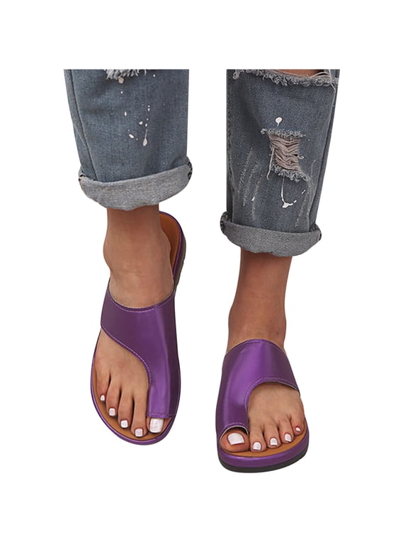 Non-Slip Slides Sandals for Women Platform Slipper Leopard Print Toe Ring Open Toe Slip-on Flip Flops Summer Comfy Casual Beach Travel Shoes