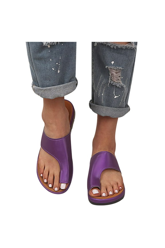 Non-Slip Slides Sandals for Women Platform Slipper Leopard Print Toe Ring Open Toe Slip-on Flip Flops Summer Comfy Casual Beach Travel Shoes