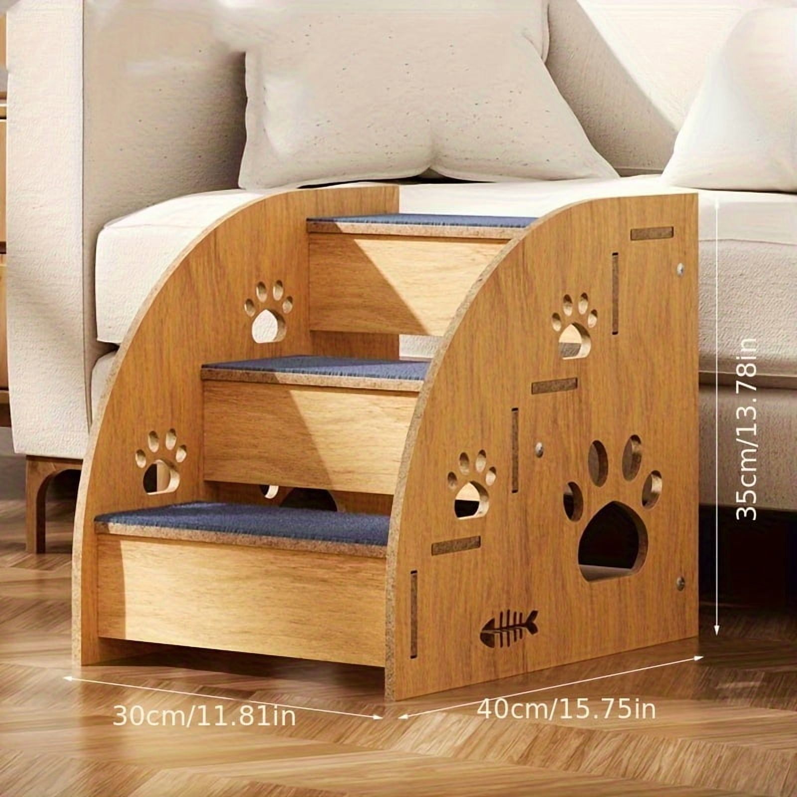 Non-Slip Small Pet Stairs 3-5 Steps, 15" Height with Thickened Safety ...