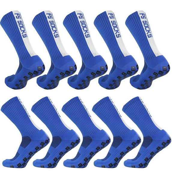 Non Slip Soccer Socks 5 Pairs Anti Slip Grip Sports Socks
