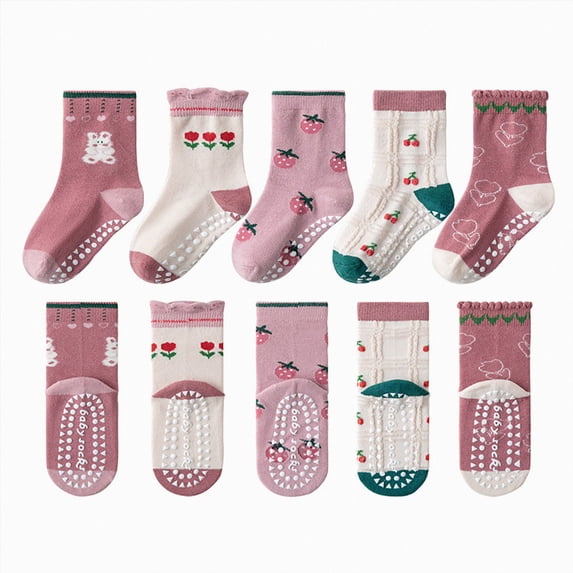Non Slip Socks,Kids Crew Socks for Boys Girls Socks Cotton Socks Casual Wear Unisex Cute Socks 2T 3T 4T 5T 6T 7T 8T 9T 10T 11T 12T Kids,Multipack