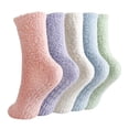 thumbnail image 1 of Non Slip Socks for Women Winter Warm Cozy Fuzzy Slipper Socks Soft Fluffy Hospital Socks with Grips Crew Size 5-8.5, 1 of 11