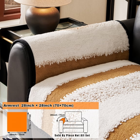 Non-Slip Sofa Cushion Cover - Thickened Plush Protector for 1-4 Seater & Sectional Couches, Pet-Friendly Furniture Protector in Black/White/Gray/Beige, Easy-Clean Sofa Pad for Modern Home Decor