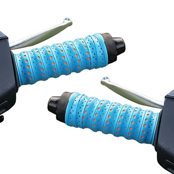 Non-Slip Soft Silicone Grip Tape for Motorcycle Handlebars, Anti-Slip Motorcycle Handlebar Grips with Air Vent Holes,Wrap-Around Motorcycle Grips for Bike, Motorcycle, Fishing Pole, Gym