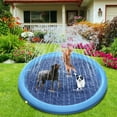 thumbnail image 1 of Non- Splash Pad Sprinkler - Outdoor Water Toys Play Mat for Toddlers Kids Dogs, Outside Thickened Sprinkler Pool Party Durable Backyard Fountain for Girls Boys Pets (66.9in, Blue), 1 of 8