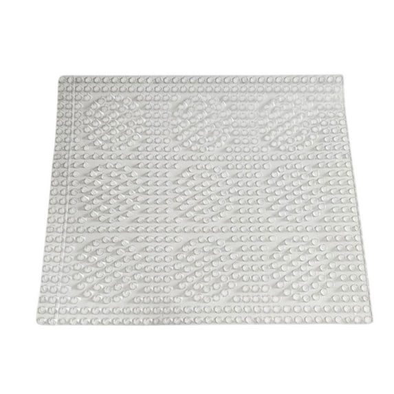 Non-Slip Square Bath Mat with Suction Cups, Soft Textured Surface, Quick Drying, Durable PVC, 21 x 21 Inches, Clear White