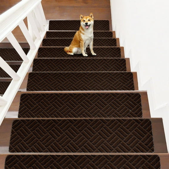Non-Slip Stair Treads | 8X30 Inch Indoor Stair Runner Rug with Reusable Adhesive | Easy to Clean Carpet for Stairs, Kids, Elders & Pets