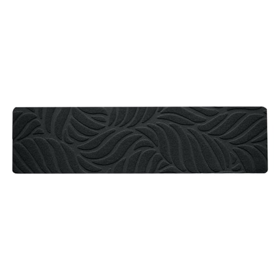 Non-Slip Stair Treads Carpet Mat Rug 21.6X7.4In, Leaf Pattern Indoor Stair Runners for Wooden Steps, Dogs Elders Pet with Reusable Adhesive (Black)