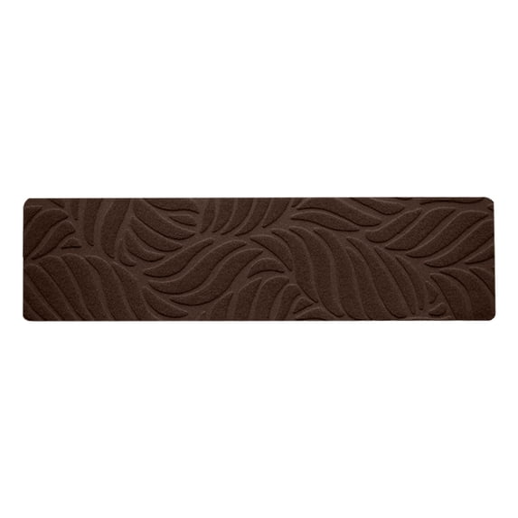 Non-Slip Stair Treads Carpet Mat Rug 21.6X7.4In, Leaf Pattern Indoor Stair Runners for Wooden Steps, Dogs Elders Pet with Reusable Adhesive (Brown)