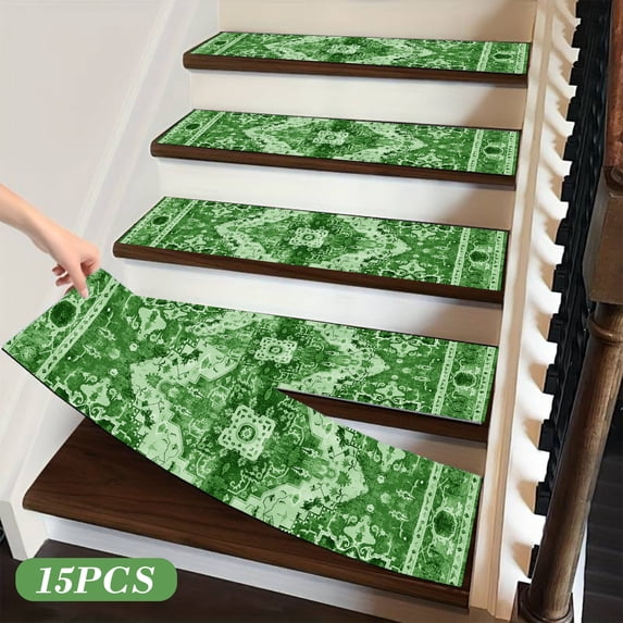 Non-Slip Stair Treads Carpet Runner Rug with Adhesive Backing, Anti-S Step Mats for Indoor Stairs, Safety Grip Pet Friendly Floor Protector for Home Office Hallway