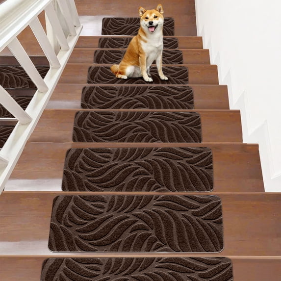 Non Slip Stair Treads Carpet with Reusable Adhesive Indoor Runner Rug for Kids Elders Pets Easy Clean Home Safety