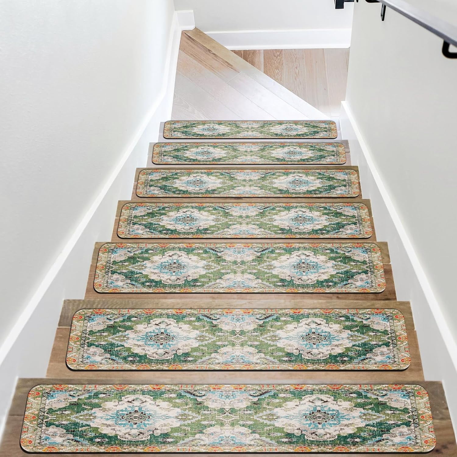 Short Rug For Step Non Slip Rugs For Stairs OJIA Non Slip Stair Treads, Rubber Backing ...