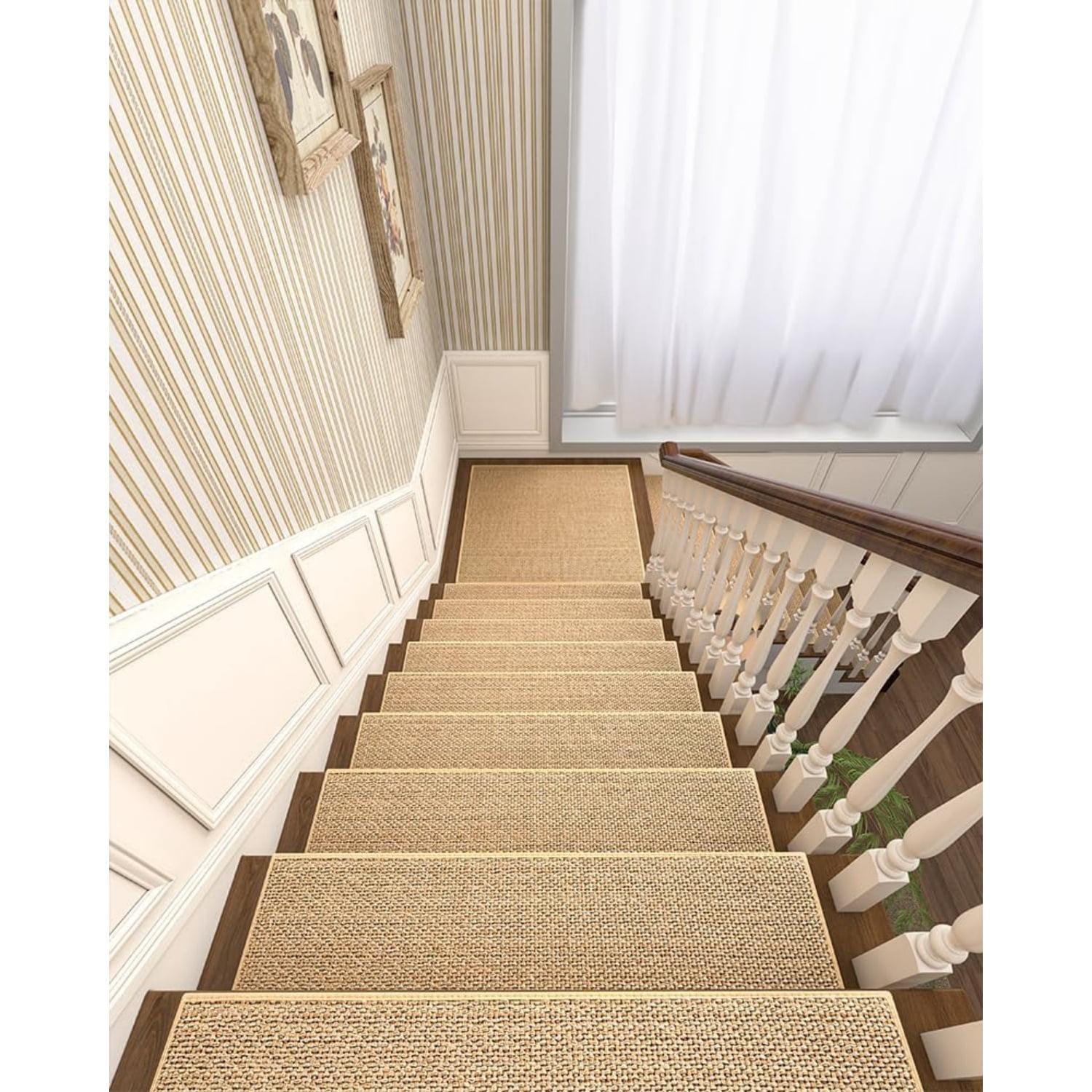 Non Slip Stair-Treads Matching-Mat for Wooden Steps, Square Rubber ...