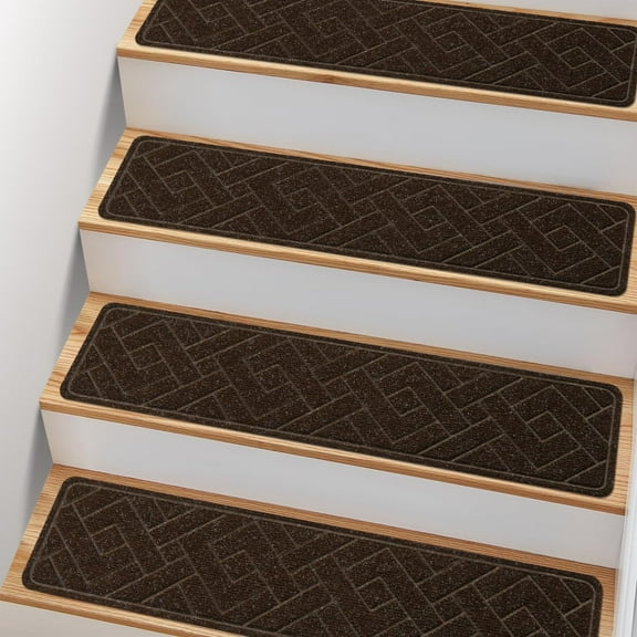 Non Slip Stair Treads for Wooden Steps,15 Pack 8" X 30" Stairs Carpet Treads Indoor with Reusable Peel and Stick Adhesive for Kids Elders and Pets,Polyester TPR Backing